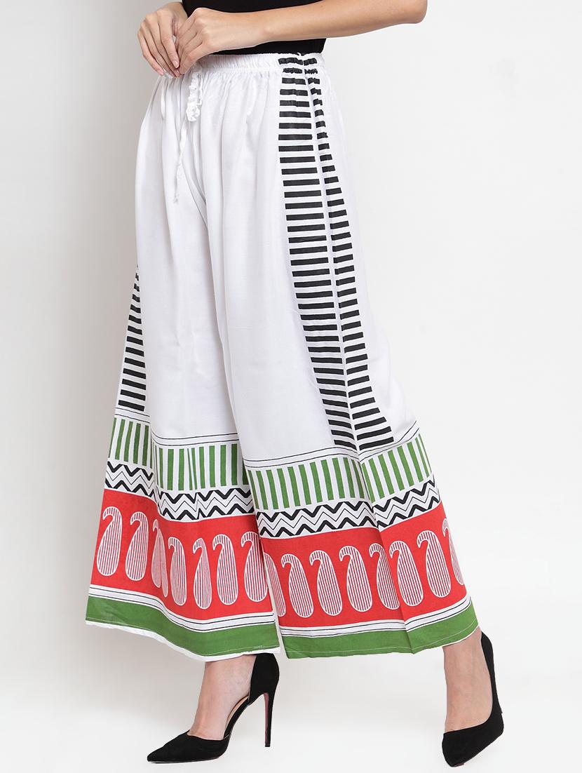 drawstring waist paisley palazzo - 16488012 - Zoom Image - 2