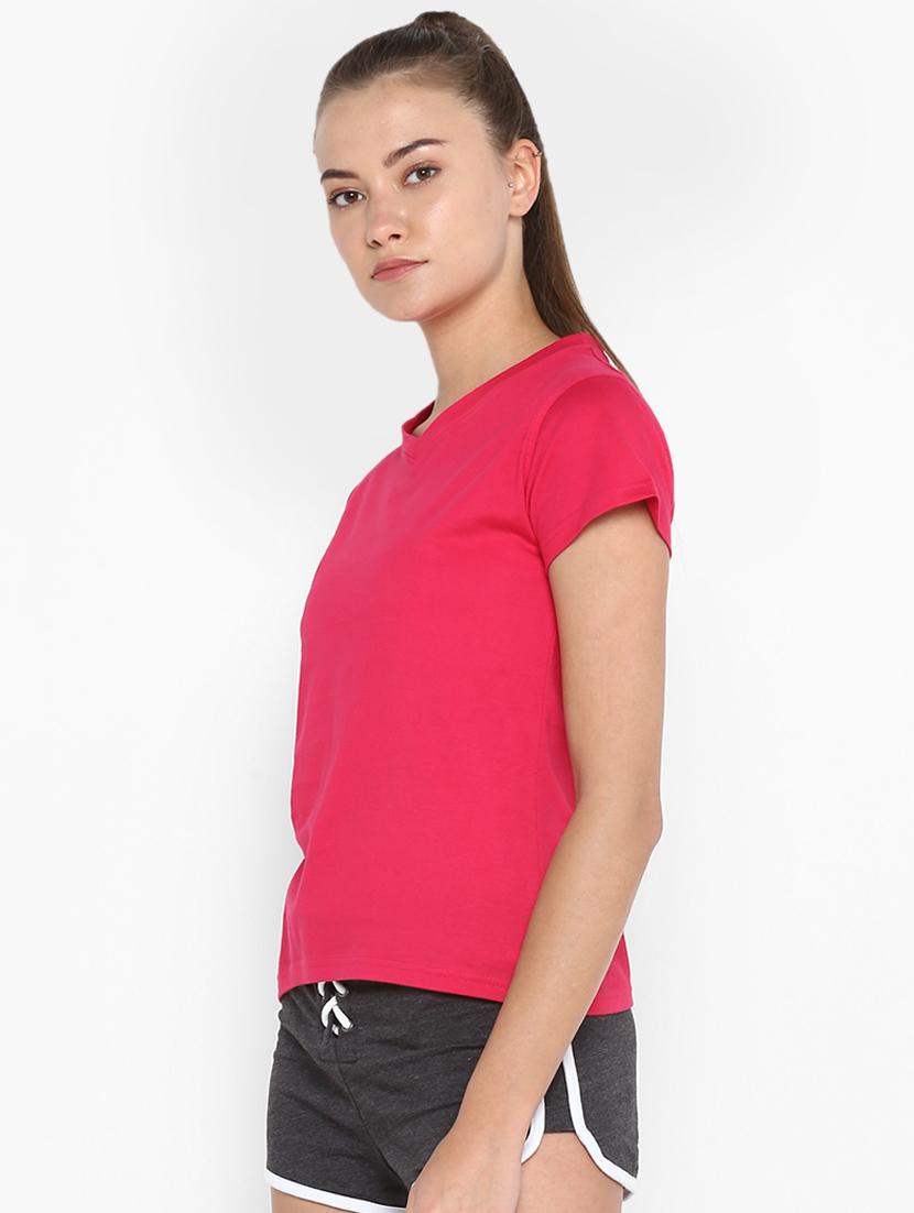 v- neck solid tee - 16489119 - Zoom Image - 2