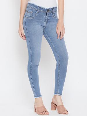 frayed detail high rise jeans - 16489176 - Standard Image - 2