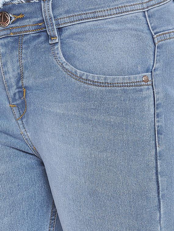 frayed detail high rise jeans - 16489176 - Zoom Image - 5