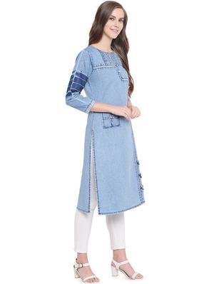 pintucks straight kurta - 16489741 - Standard Image - 2