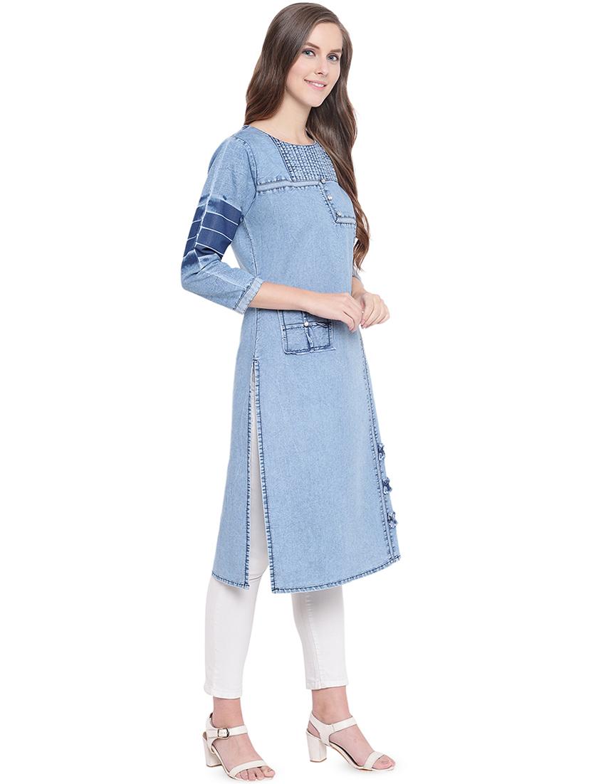pintucks straight kurta - 16489741 - Zoom Image - 2