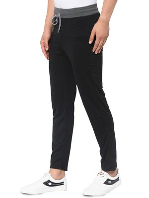 black solid full length track pant - 16489901 - Standard Image - 2