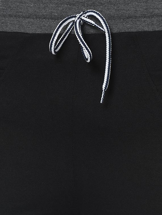 black solid full length track pant - 16489901 - Zoom Image - 5