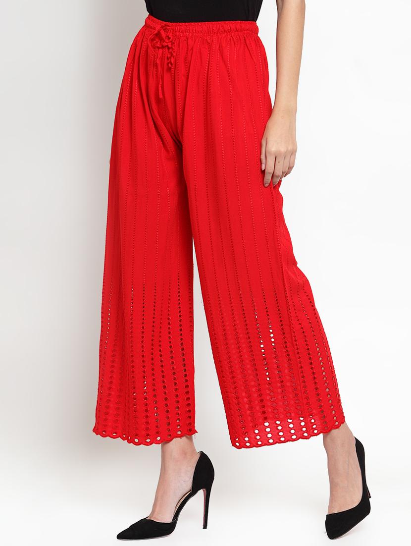 drawstring waist schiffli palazzo - 16490565 - Zoom Image - 2