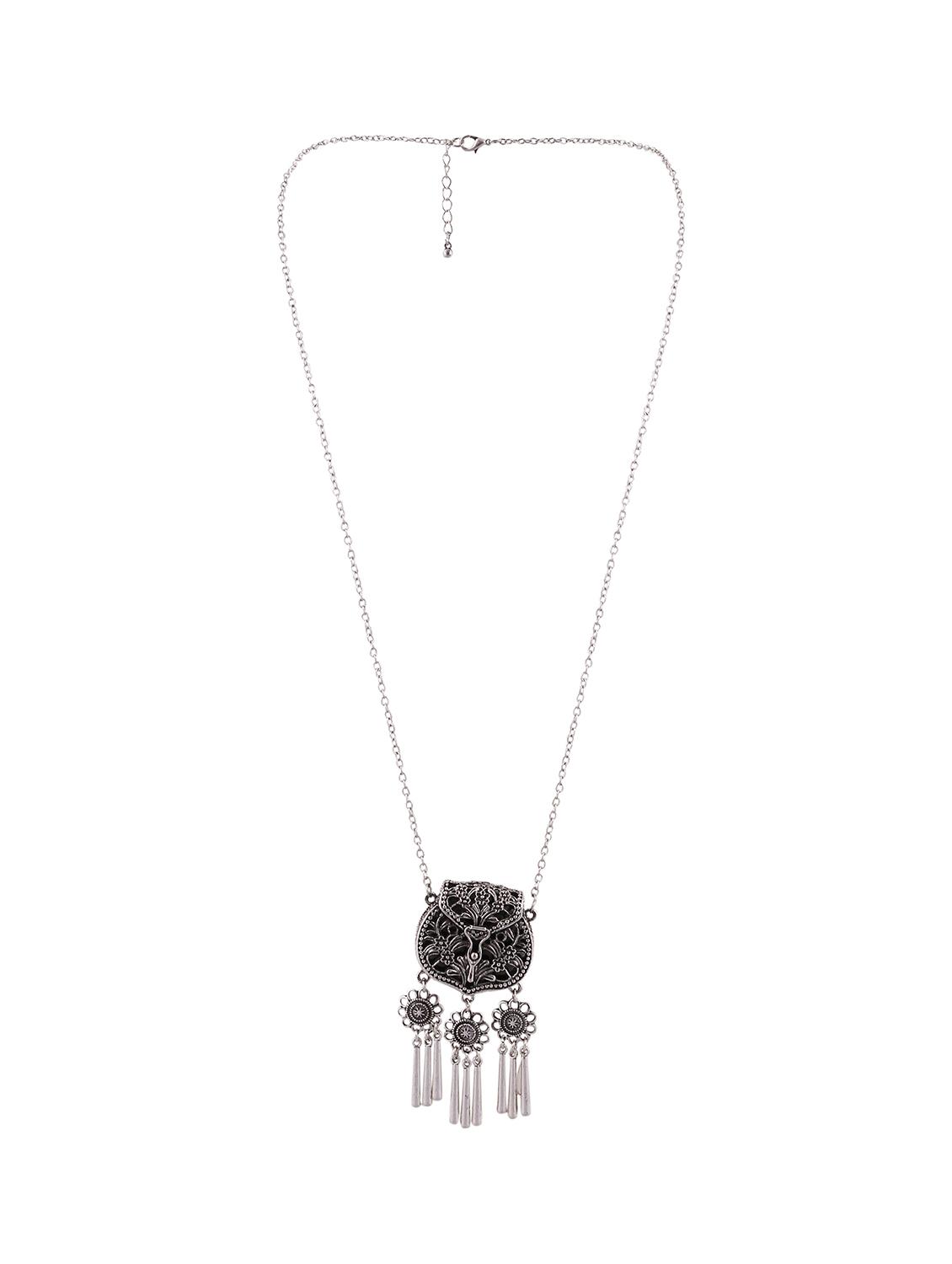 silver metal statement necklace - 16491010 - Zoom Image - 2