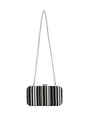 black cotton polyester blend box clutch - 16491036 - Standard Image - 5