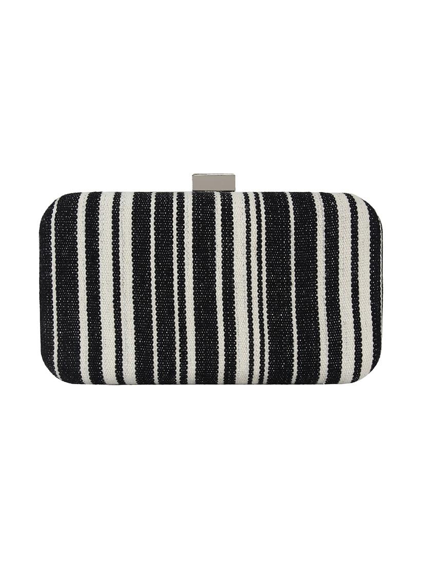 black cotton polyester blend box clutch - 16491036 - Zoom Image - 2
