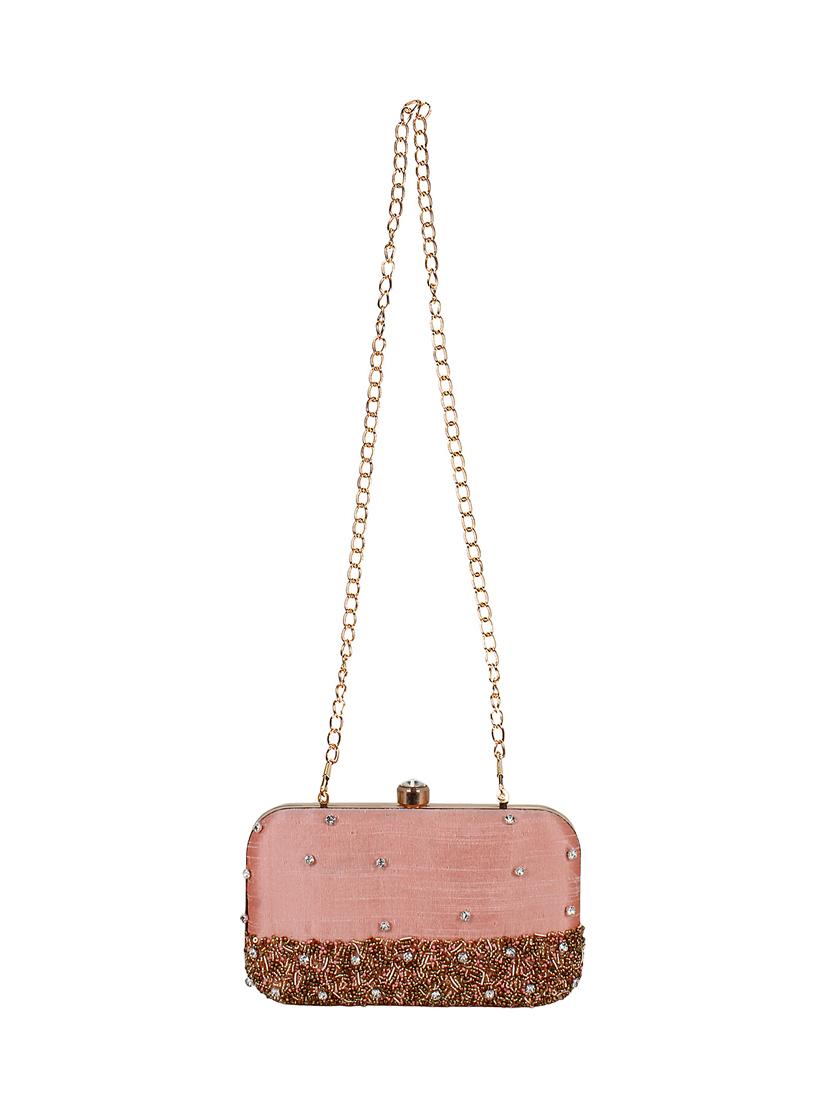 pink faux silk box clutch - 16491041 - Zoom Image - 5