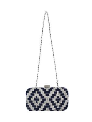 blue cotton box clutch - 16491048 - Standard Image - 5