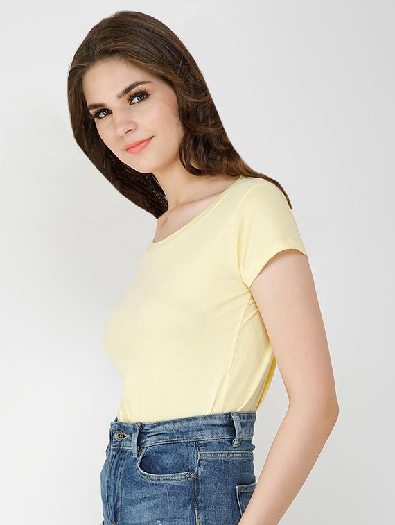 round neck solid tee - 16491221 - Zoom Image - 2