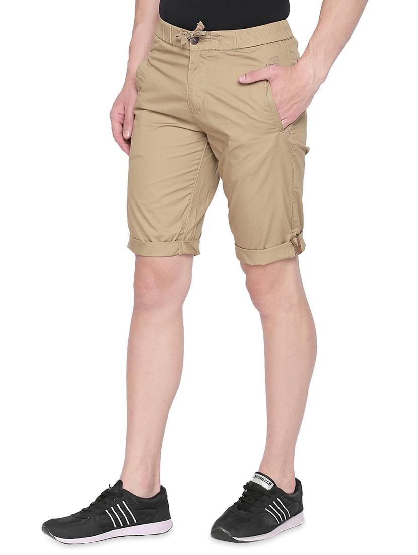 beige solid bermuda shorts - 16491908 - Zoom Image - 2
