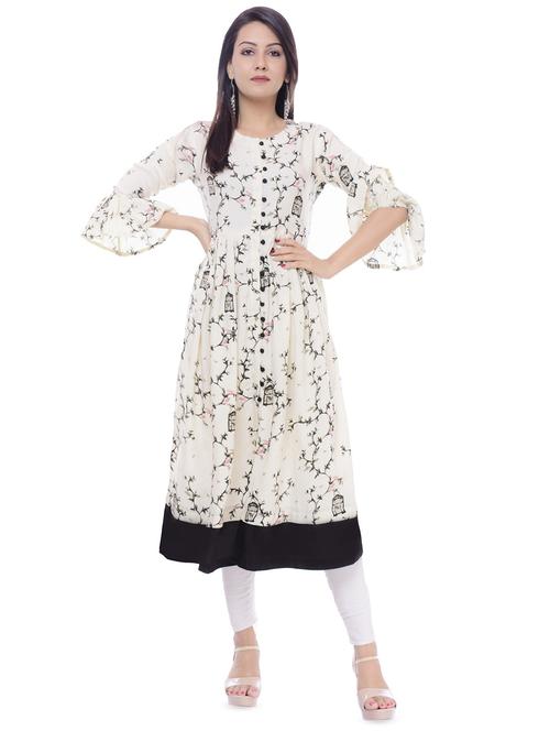 Conversational flared kurta - 16492869 - Standard Image - 1
