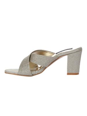 gold slip on sandals - 16492931 - Standard Image - 2