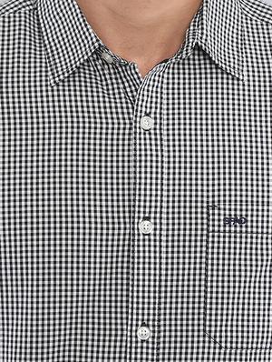 black checkered casual shirt - 16492981 - Standard Image - 5