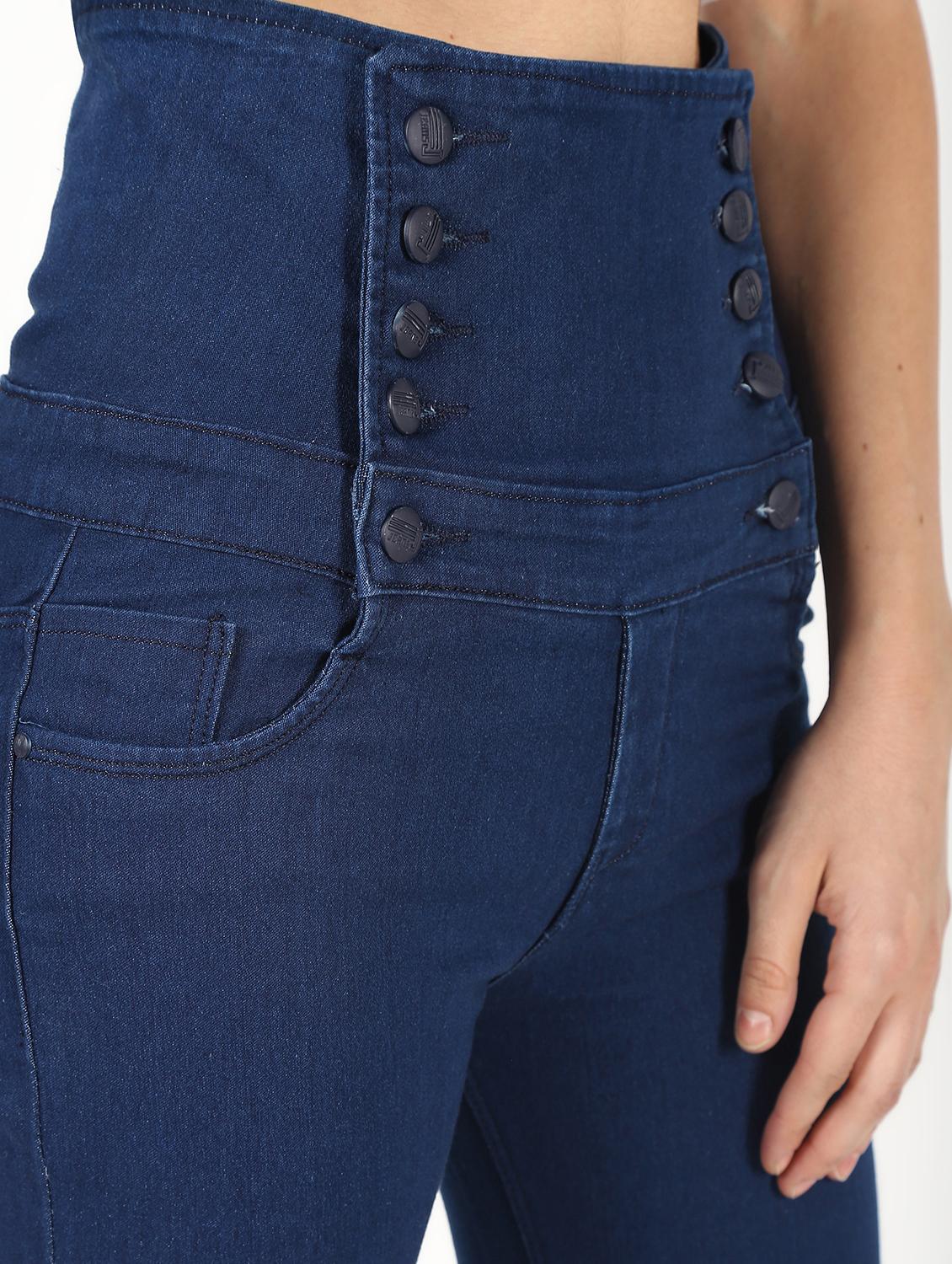 high rise button detail jeans - 16493090 - Zoom Image - 5