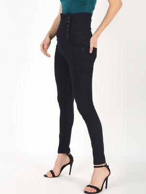 high rise button detail jeans - 16493091 - Standard Image - 2