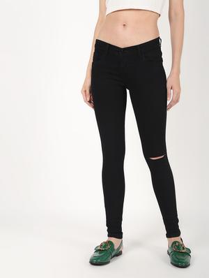 high rise knee slit jeans - 16493108 - Standard Image - 2