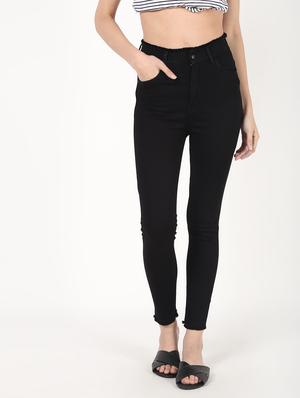 high rise frayed hem jeans - 16493124 - Standard Image - 2