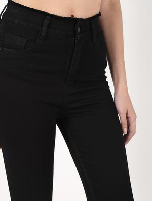 high rise frayed hem jeans - 16493124 - Standard Image - 5