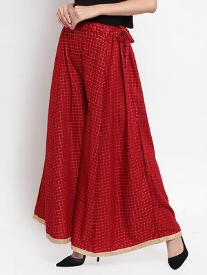 gold print flared palazzo - 16493470 - Standard Image - 2