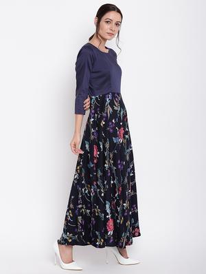 floral fit & flare ethnic dress - 16493485 - Standard Image - 2