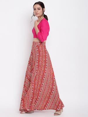 pink cotton skirt top set - 16493676 - Standard Image - 2