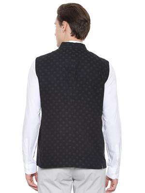 black printed nehru jacket - 16493740 - Standard Image - 2