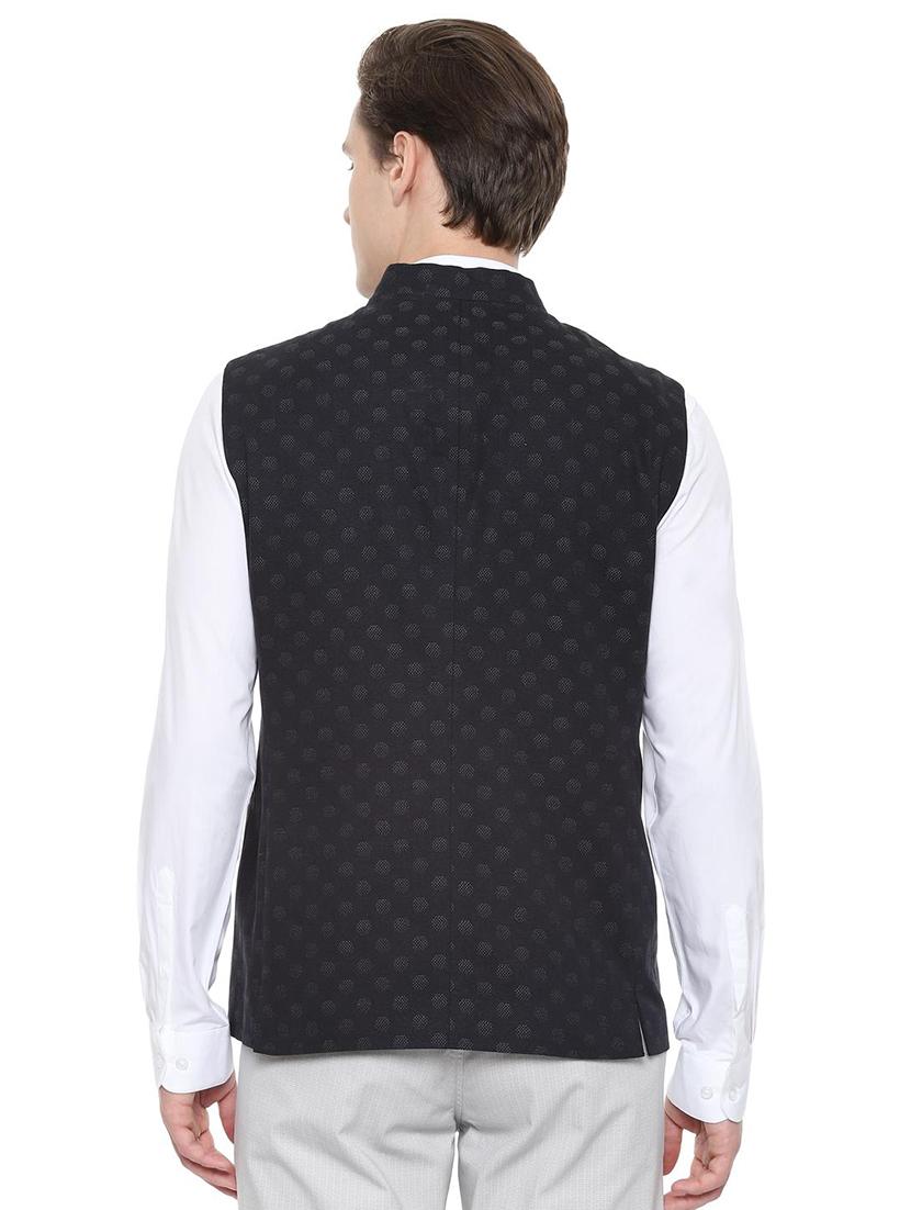 black printed nehru jacket - 16493740 - Zoom Image - 2