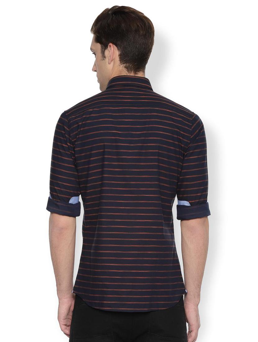 navy blue striped casual shirt - 16493792 - Zoom Image - 2
