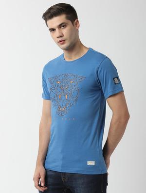 blue chest print t-shirt - 16493948 - Standard Image - 2