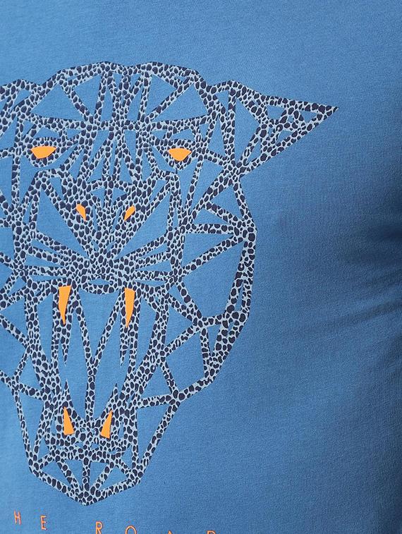 blue chest print t-shirt - 16493948 - Zoom Image - 5