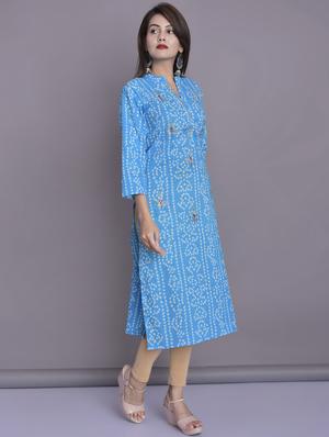 bandhani straight kurta - 16494160 - Standard Image - 2