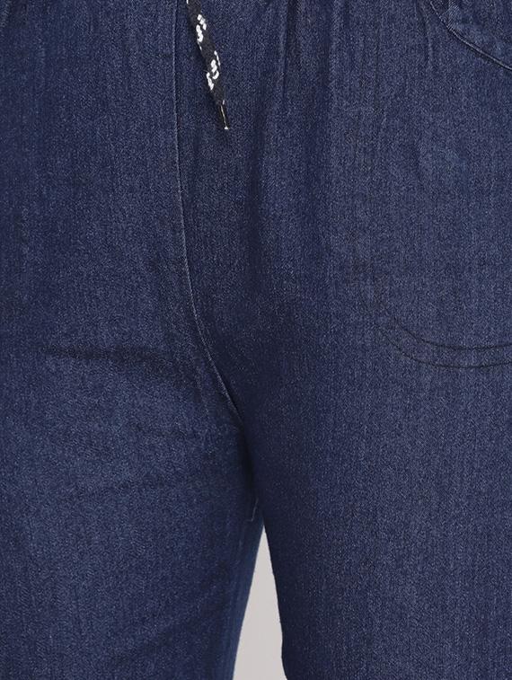 side taped drawstring waist jeans - 16494415 - Zoom Image - 5