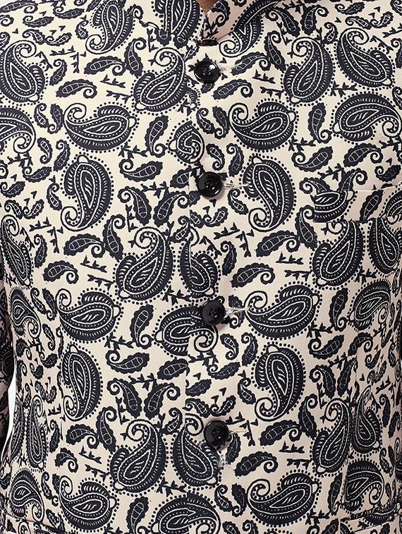 black printed bandhgala formal blazer - 16495457 - Zoom Image - 5