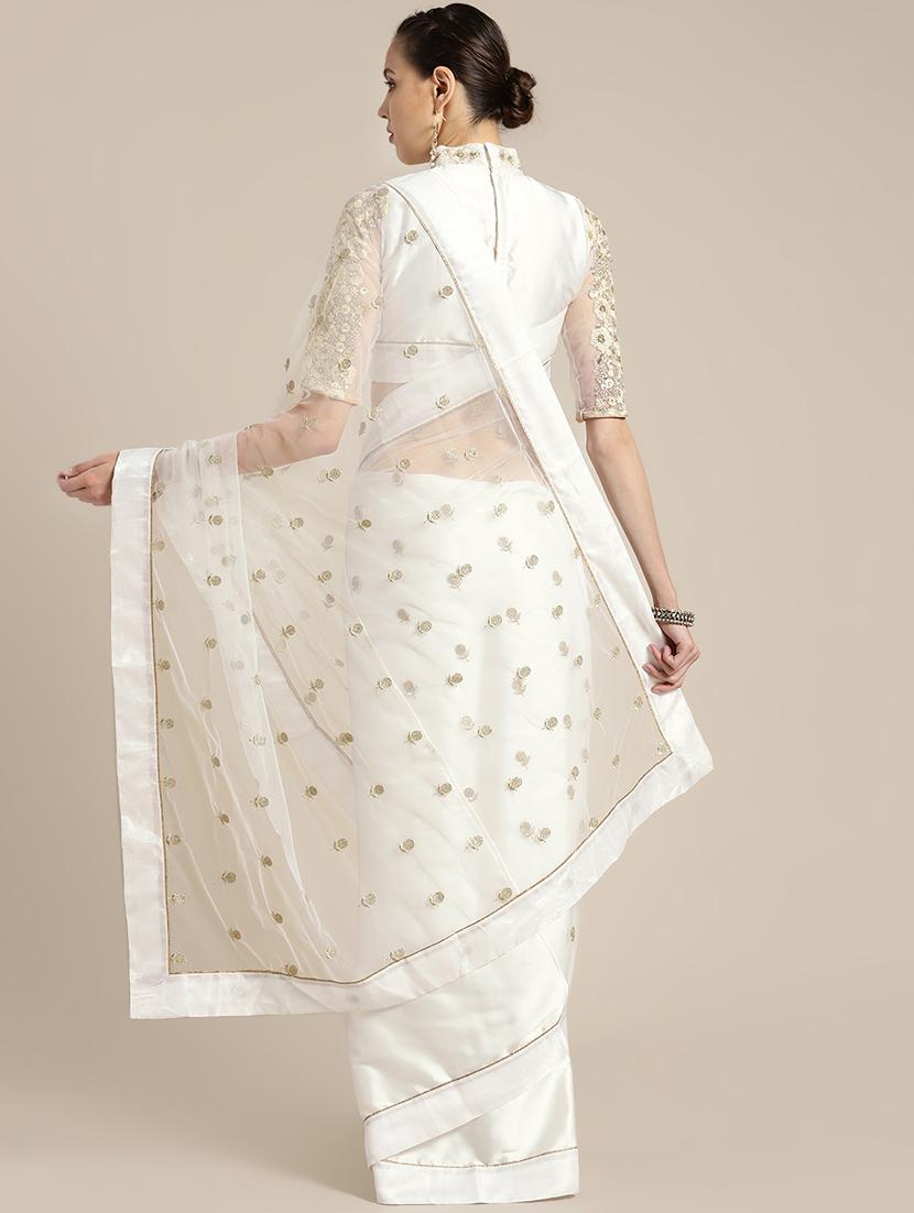 floral embroidered saree with blouse - 16495902 - Zoom Image - 2