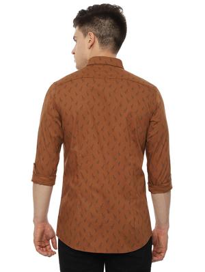 brown printed casual shirt - 16496161 - Standard Image - 2