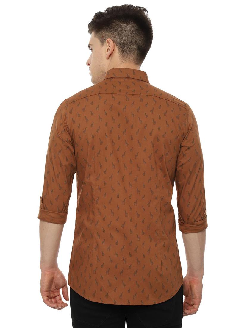 brown printed casual shirt - 16496161 - Zoom Image - 2