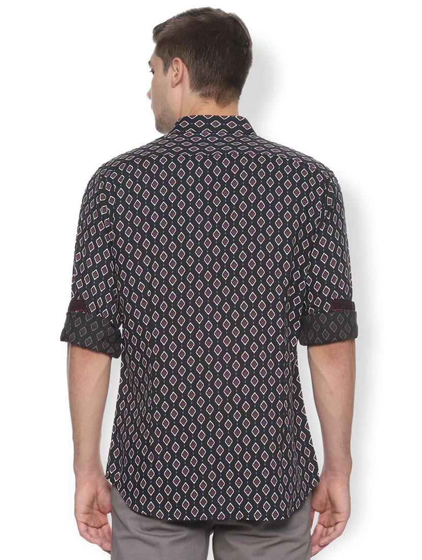 navy blue cotton blend casual shirt - 16496273 - Zoom Image - 2