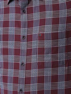 purple checkered casual shirt - 16496298 - Standard Image - 5