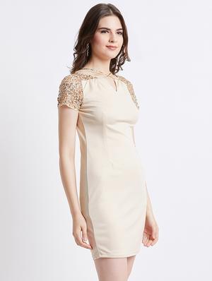 styled neck sequined detail bodycon dress - 16496877 - Standard Image - 2