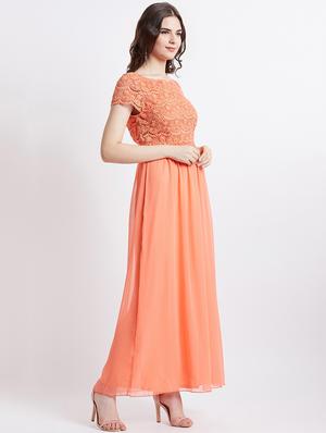 boat neck crochet maxi dress - 16496908 - Standard Image - 2