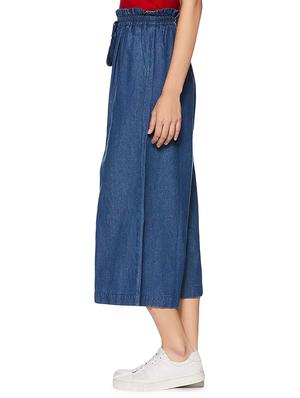 drawstring waist denim trouserv - 16496983 - Standard Image - 2