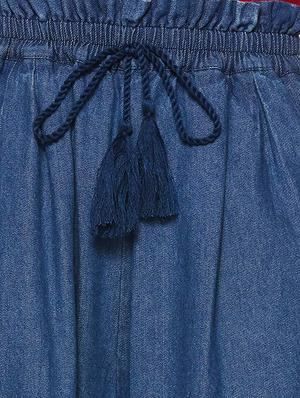drawstring waist denim trouserv - 16496983 - Standard Image - 5