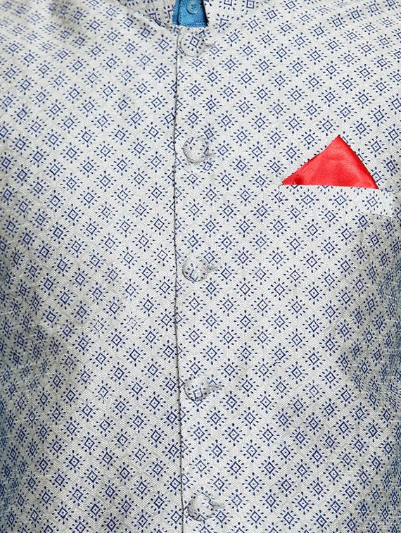 white printed nehru jacket - 16497080 - Zoom Image - 5