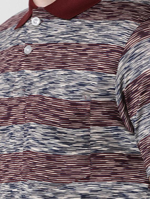 maroon striped collared t-shirt - 16497891 - Zoom Image - 5