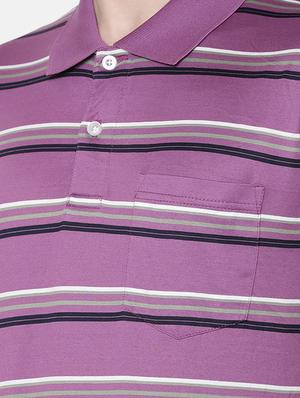 purple striped pocket t-shirt - 16497913 - Standard Image - 5