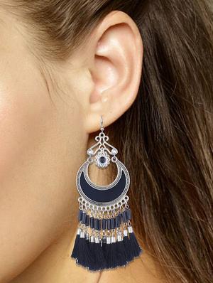 black metal drop earring - 16498032 - Standard Image - 2