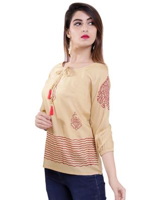 tie up neck printed top - 16498538 - Standard Image - 2