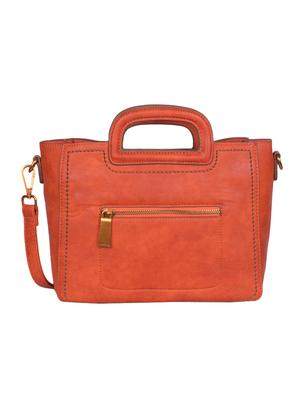orange leatherette (pu) regular handbag combo - 16498678 - Standard Image - 2